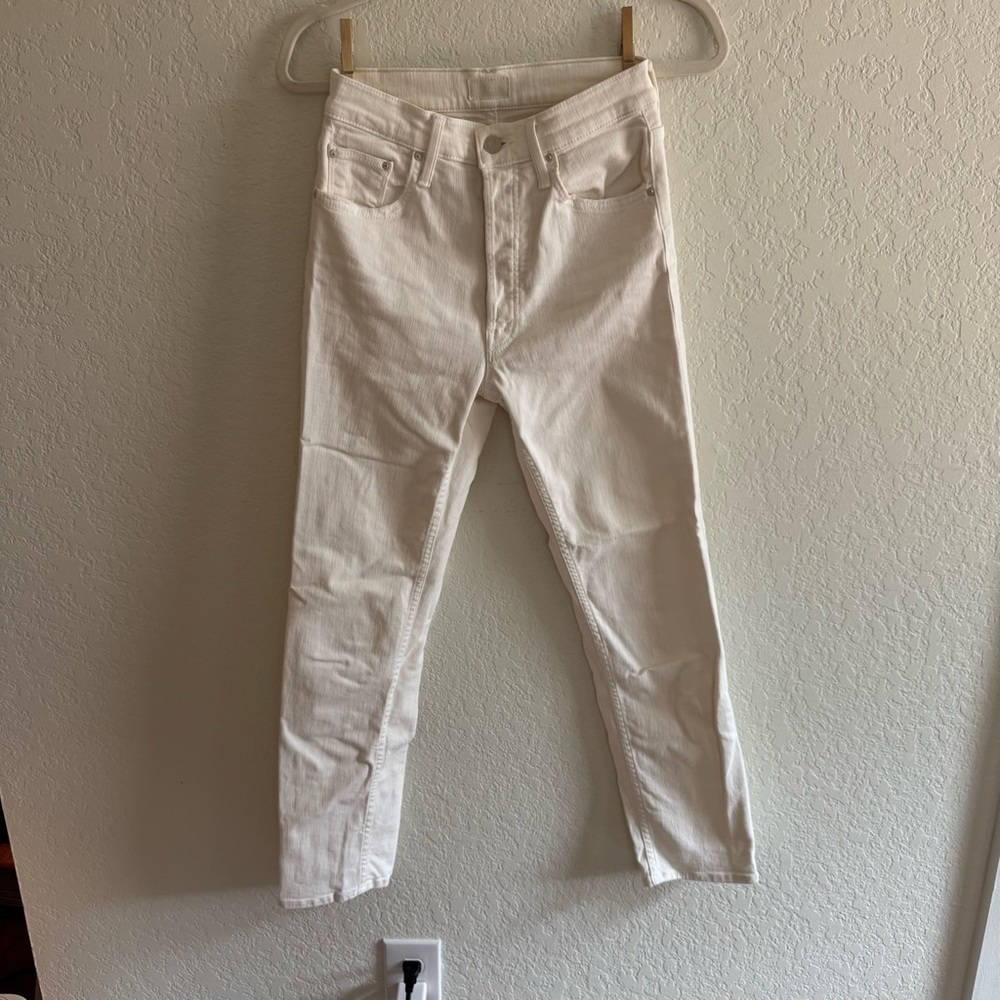 Mother denim the tomcat ankle White Jeans